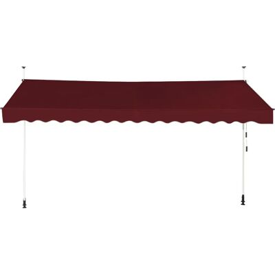 Helloshop26 Auvent rétractable 400 x 200-300 cm facile à installer et résistant aux intempéries en aluminium rouge 20_0010443 - Publicité Helloshop26 Auvent rétractable 400 x 200-300 cm facile à installer et résistant aux intempéries en aluminium rouge 20_0010443 - Publicité