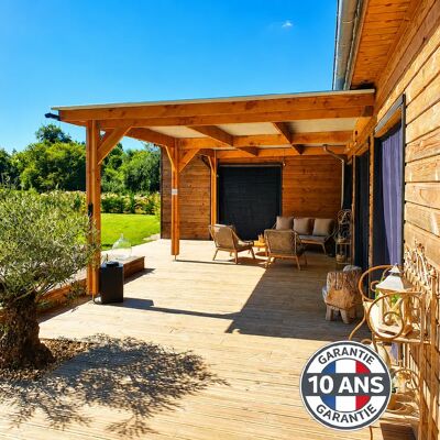 CPBF Carport adossé toit plat 450cmx500cm, bois DOUGLAS Français 23 m². Garantie 10 ans - Publicité CPBF Carport adossé toit plat 450cmx500cm, bois DOUGLAS Français 23 m². Garantie 10 ans - Publicité