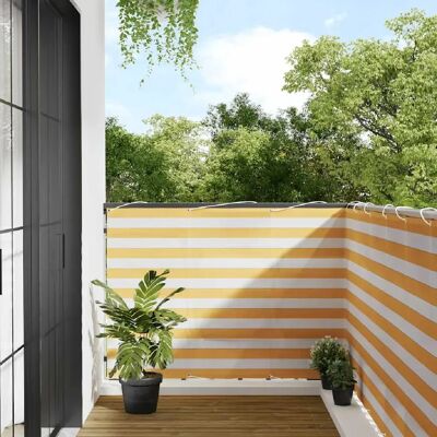 vidaXL Écran d'intimité pour balcon Jaune Blanc 120x1000 cm - Publicité vidaXL Écran d'intimité pour balcon Jaune Blanc 120x1000 cm - Publicité