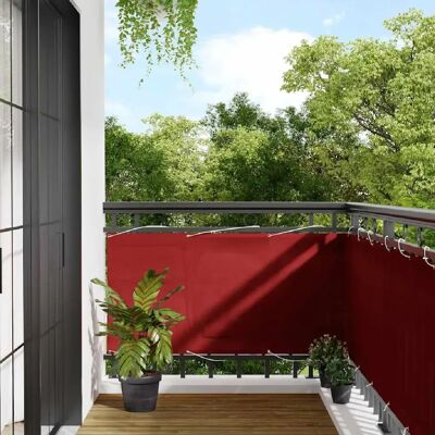 vidaXL Balkon-Sichtschutz Rot 75x800 cm - Paraván de privacidad de balcón - Publicité vidaXL Balkon-Sichtschutz Rot 75x800 cm - Paraván de privacidad de balcón - Publicité