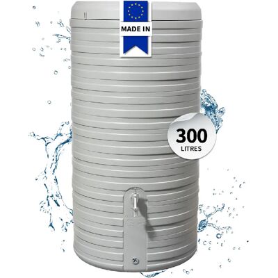 Silo de pluie Garantia Nordic - 300L - Gris - Plateforme pour plantes - Publicité Silo de pluie Garantia Nordic - 300L - Gris - Plateforme pour plantes - Publicité