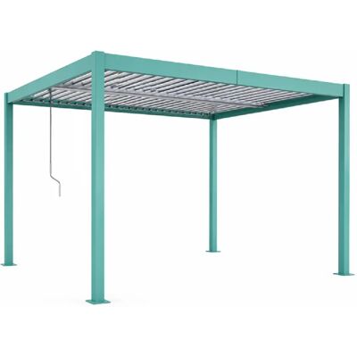Concept Usine Pergola bioclimatique structure et lames orientables en aluminium vert 4x3m RHODES - Publicité Concept Usine Pergola bioclimatique structure et lames orientables en aluminium vert 4x3m RHODES - Publicité