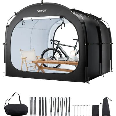 VEVOR GXSKU4 - Noir/Argenté / 5+ vélos - Abri voûté étanche en Oxford 210D, poteaux fibre de verre, fenêtre ventilée - Publicité VEVOR GXSKU4 - Noir/Argenté / 5+ vélos - Abri voûté étanche en Oxford 210D, poteaux fibre de verre, fenêtre ventilée - Publicité