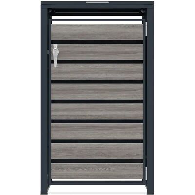 Monstershop Abri Métallique Pour 1 Poubelle À Roulettes 240 L, Porte Bois Gris - Publicité Monstershop Abri Métallique Pour 1 Poubelle À Roulettes 240 L, Porte Bois Gris - Publicité