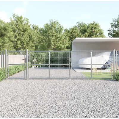 vidaXL Portail de jardin en maille Argent - Portail de jardin - Publicité vidaXL Portail de jardin en maille Argent - Portail de jardin - Publicité