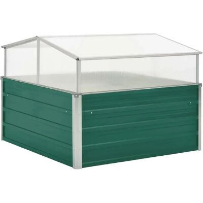 vidaXL Serre en acier galvanisé Vert 100x100x77cm - Serre - Publicité vidaXL Serre en acier galvanisé Vert 100x100x77cm - Serre - Publicité