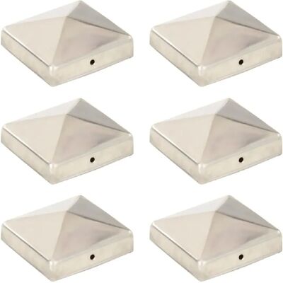 vidaXL Capuchon de poteau de clôture pyramidal en acier inoxydable 81x81 mm - Cap poste - Publicité vidaXL Capuchon de poteau de clôture pyramidal en acier inoxydable 81x81 mm - Cap poste - Publicité