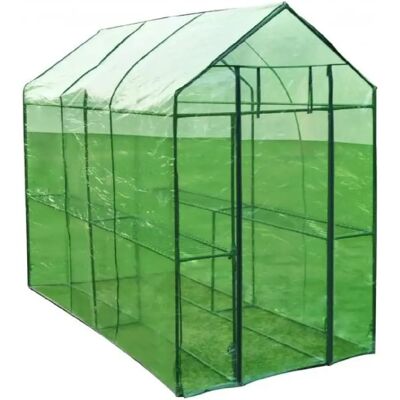 Serre de jardin 190 cm - Plastique vert - HelloShop26 - Publicité Serre de jardin 190 cm - Plastique vert - HelloShop26 - Publicité