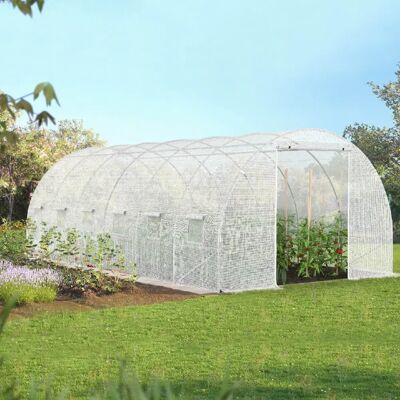 Idmarket Housse de serre tunnel transparente 140g/m² - 18m² - Publicité Idmarket Housse de serre tunnel transparente 140g/m² - 18m² - Publicité