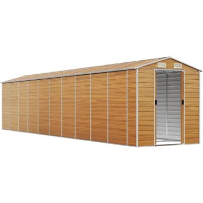 Helloshop26 Abri de jardin en acier galvanisé - 191 x 895 x 198 cm - Marron clair - Publicité Helloshop26 Abri de jardin en acier galvanisé - 191 x 895 x 198 cm - Marron clair - Publicité