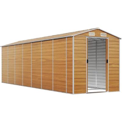 Helloshop26 Abri de jardin en acier galvanisé - 191 x 640 x 198 cm - Marron clair - Publicité Helloshop26 Abri de jardin en acier galvanisé - 191 x 640 x 198 cm - Marron clair - Publicité