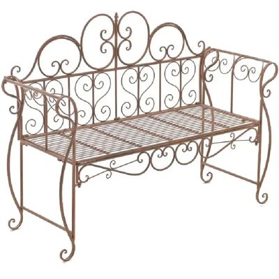 Decoshop26 Banc de jardin métal - Marron vieilli - Publicité Decoshop26 Banc de jardin métal - Marron vieilli - Publicité
