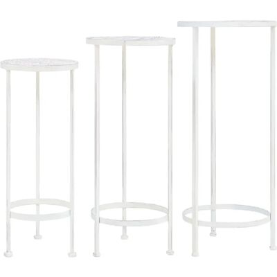Set de supports de plantes vidaXL 3 pièces style vintage métal blanc - Support de plante - Publicité Set de supports de plantes vidaXL 3 pièces style vintage métal blanc - Support de plante - Publicité