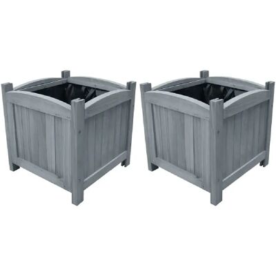 vidaXL Jardinières surélevées 2 pcs. 30x30x30 cm Bois de sapin massif - Jardinières - Publicité vidaXL Jardinières surélevées 2 pcs. 30x30x30 cm Bois de sapin massif - Jardinières - Publicité