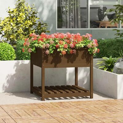 Jardinière en pin avec étagère vidaXL - Décoration jardin - Publicité Jardinière en pin avec étagère vidaXL - Décoration jardin - Publicité