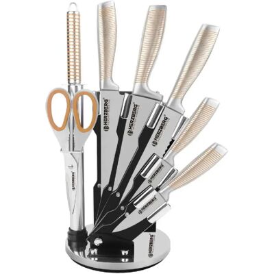 Set de couteaux 8 Pièces Jaune Herzberg HGSKN8-YEL - Publicité Set de couteaux 8 Pièces Jaune Herzberg HGSKN8-YEL - Publicité