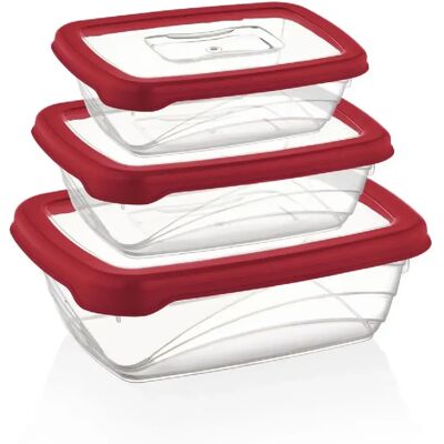 Ensemble de boite de conservation 3 pièces rouge Herzberg HGL764-RED - Publicité Ensemble de boite de conservation 3 pièces rouge Herzberg HGL764-RED - Publicité