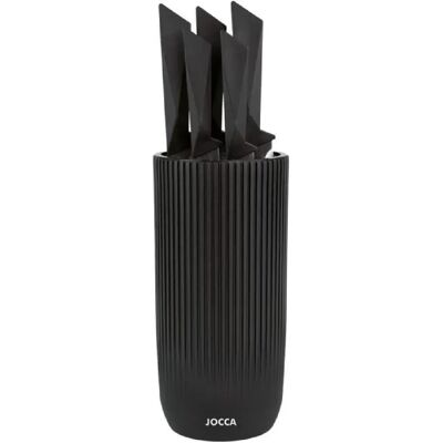 JOCCA Ensemble de 5 Couteaux - Bloc en Polypropylène - Noir - Publicité JOCCA Ensemble de 5 Couteaux - Bloc en Polypropylène - Noir - Publicité