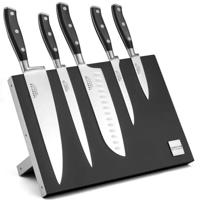 Sabatier Trompette Vulcano - Bloc magnétique 5 couteaux de cuisine - Publicité Sabatier Trompette Vulcano - Bloc magnétique 5 couteaux de cuisine - Publicité