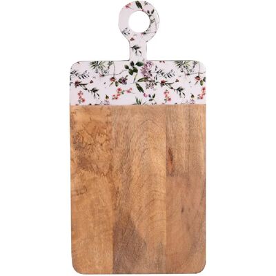 Table Passion Champêtre 42x21 cm bois de manguier motif floral - planche à découper - Publicité Table Passion Champêtre 42x21 cm bois de manguier motif floral - planche à découper - Publicité