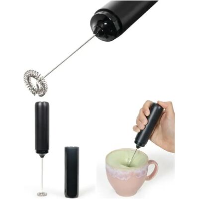 Mousseur à lait - LIVOO - rechargeable - 500 mAh - USB Type-C - fouet inox - Noir - Publicité Mousseur à lait - LIVOO - rechargeable - 500 mAh - USB Type-C - fouet inox - Noir - Publicité
