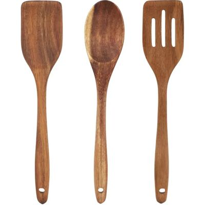 Amefa Emile - Set de 3 ustensiles en bois d'acacia - Publicité Amefa Emile - Set de 3 ustensiles en bois d'acacia - Publicité