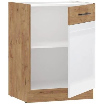 Rock - Meuble bas blanc en mélaminé de 60cm avec porte - Publicité Rock - Meuble bas blanc en mélaminé de 60cm avec porte - Publicité