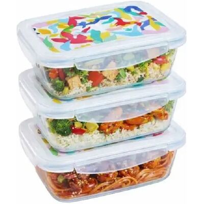 Pyrex Cook & Go - Lot de 3 boîtes repas rectangulaires 0,80 L - Publicité Pyrex Cook & Go - Lot de 3 boîtes repas rectangulaires 0,80 L - Publicité