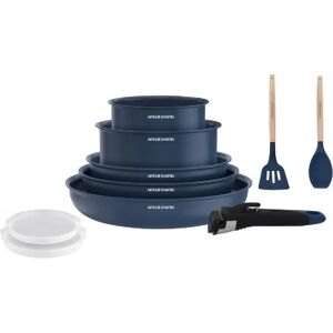 Batterie de cuisine 10 pièces poignée amovible Bleu Arthur Martin AM6455 - Publicité Batterie de cuisine 10 pièces poignée amovible Bleu Arthur Martin AM6455 - Publicité