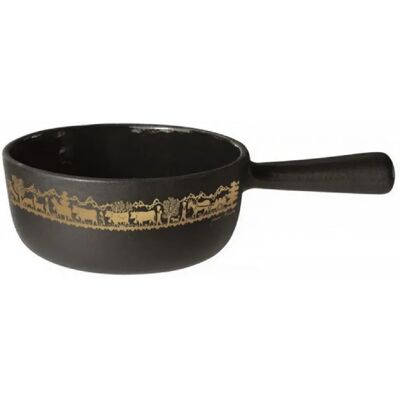 STÖCKLI Modèle 7218.14aa Casserole à fondue en fonte émaillée or - 18cm - Publicité STÖCKLI Modèle 7218.14aa Casserole à fondue en fonte émaillée or - 18cm - Publicité