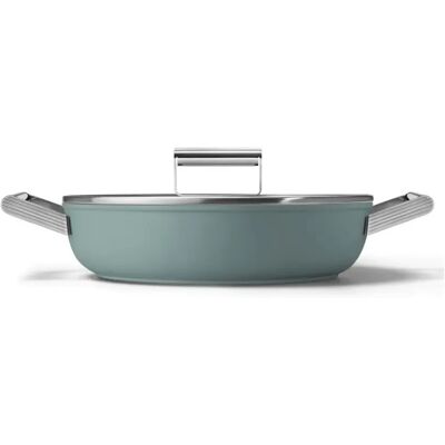 Sauteuse vert émeraude mat 28cm + couvercle - DPF2812EGM - SMEG - Publicité Sauteuse vert émeraude mat 28cm + couvercle - DPF2812EGM - SMEG - Publicité
