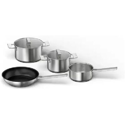 Batterie de cuisine 4 pieces acier inoxydable - HEZ9SE040 - BOSCH - Publicité Batterie de cuisine 4 pieces acier inoxydable - HEZ9SE040 - BOSCH - Publicité