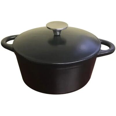 BAUMALU 336407 Cocotte en fonte ronde - 26cm - Noir mat - Ustensiles de cuisine - Publicité BAUMALU 336407 Cocotte en fonte ronde - 26cm - Noir mat - Ustensiles de cuisine - Publicité