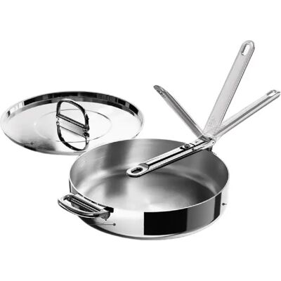Sauteuse Joseph Joseph Space Steel 28 cm inox, manche pliable, couvercle, induction - Publicité Sauteuse Joseph Joseph Space Steel 28 cm inox, manche pliable, couvercle, induction - Publicité