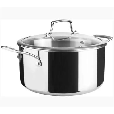 Faitout inox 20cm + couvercle verre - 60870 - Trichef - LACOR - Publicité Faitout inox 20cm + couvercle verre - 60870 - Trichef - LACOR - Publicité