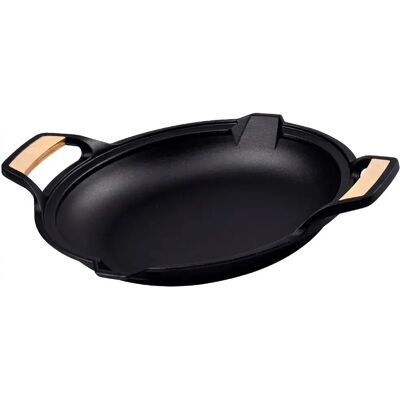 Victoria Poêle à Paella en Fonte Assaisonnée Induction 33cm, pour le Feu, Barbecue, Four 33521 Victo - Publicité Victoria Poêle à Paella en Fonte Assaisonnée Induction 33cm, pour le Feu, Barbecue, Four 33521 Victo - Publicité