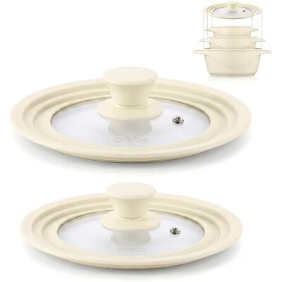 Briebe 2 Couvercles Universel Poêle à Frire Casseroles 16-18-20/ 24-26-28 Verre Silicon LS1215 Bri - Publicité Briebe 2 Couvercles Universel Poêle à Frire Casseroles 16-18-20/ 24-26-28 Verre Silicon LS1215 Bri - Publicité