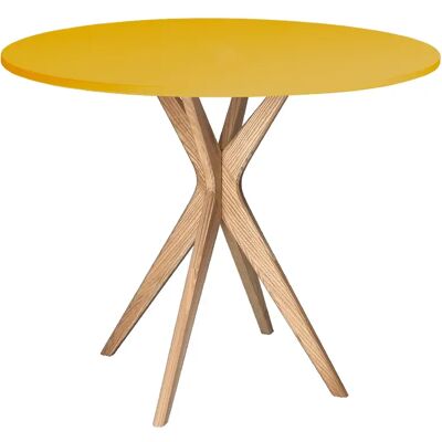 Ragaba Table de cuisine ronde - Jaune - Publicité Ragaba Table de cuisine ronde - Jaune - Publicité