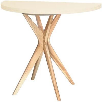 Ragaba Table ronde demi-lune - Blanc craie - Publicité Ragaba Table ronde demi-lune - Blanc craie - Publicité