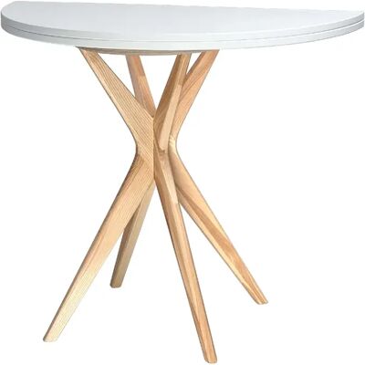 Ragaba Table de cuisine demi-lune - Blanc - Publicité Ragaba Table de cuisine demi-lune - Blanc - Publicité