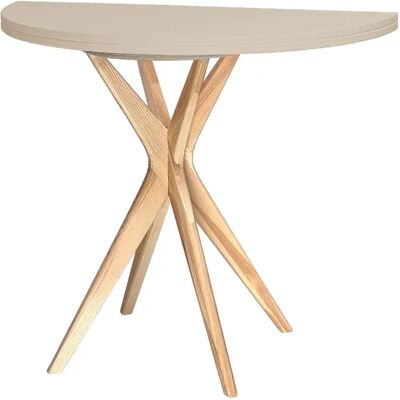 Ragaba Table demi-lune extensible - Brun beige - Publicité Ragaba Table demi-lune extensible - Brun beige - Publicité