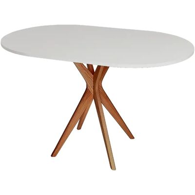 Ragaba Table ovale de cuisine - Gris perle - Publicité Ragaba Table ovale de cuisine - Gris perle - Publicité