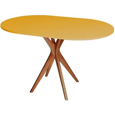 Ragaba Table de cuisine ovale - Genêt jaune - Publicité Ragaba Table de cuisine ovale - Genêt jaune - Publicité