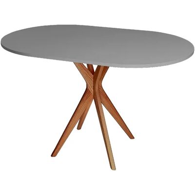 Ragaba Table de cuisine ovale - Béton gris - Publicité Ragaba Table de cuisine ovale - Béton gris - Publicité