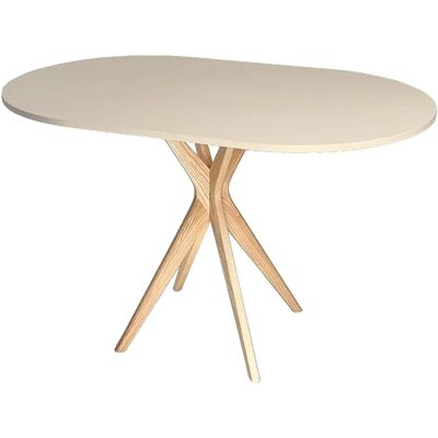 Ragaba Jubi table de cuisine ovale - Brun beige - Publicité Ragaba Jubi table de cuisine ovale - Brun beige - Publicité