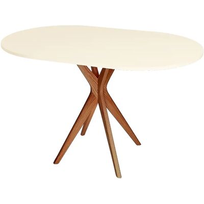 Ragaba Table de cuisine ovale - Blanc craie - Publicité Ragaba Table de cuisine ovale - Blanc craie - Publicité