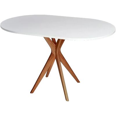 Ragaba Table de cuisine ovale - Blanc - Publicité Ragaba Table de cuisine ovale - Blanc - Publicité