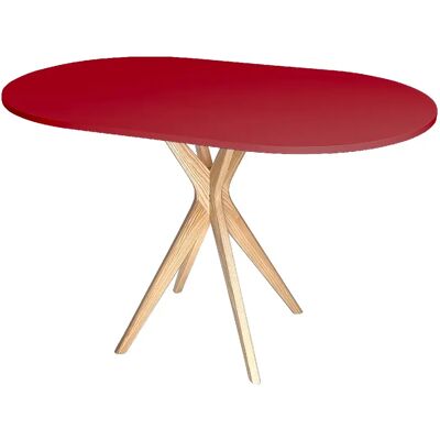 Ragaba Table de cuisine ovale scandinave - Rouge pur - Publicité Ragaba Table de cuisine ovale scandinave - Rouge pur - Publicité