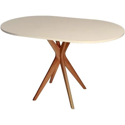 Ragaba table de cuisine ovale - Brun beige - Publicité Ragaba table de cuisine ovale - Brun beige - Publicité