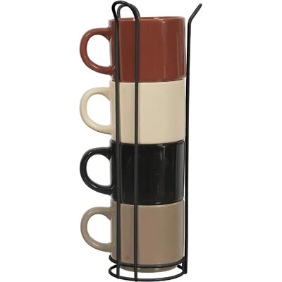 Linnea lot de 4 mugs avec support - Publicité Linnea lot de 4 mugs avec support - Publicité
